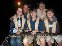 A family comes along for a crocodile encounter