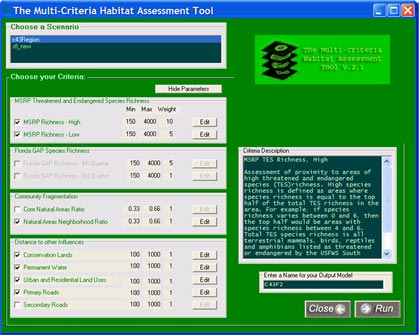 The Multi-Criteria Habitat Assesment Tool