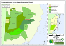 Map of the protected areas of Chiquibul/Maya Mountain Massif, Belize taken from Walker et al. 2008